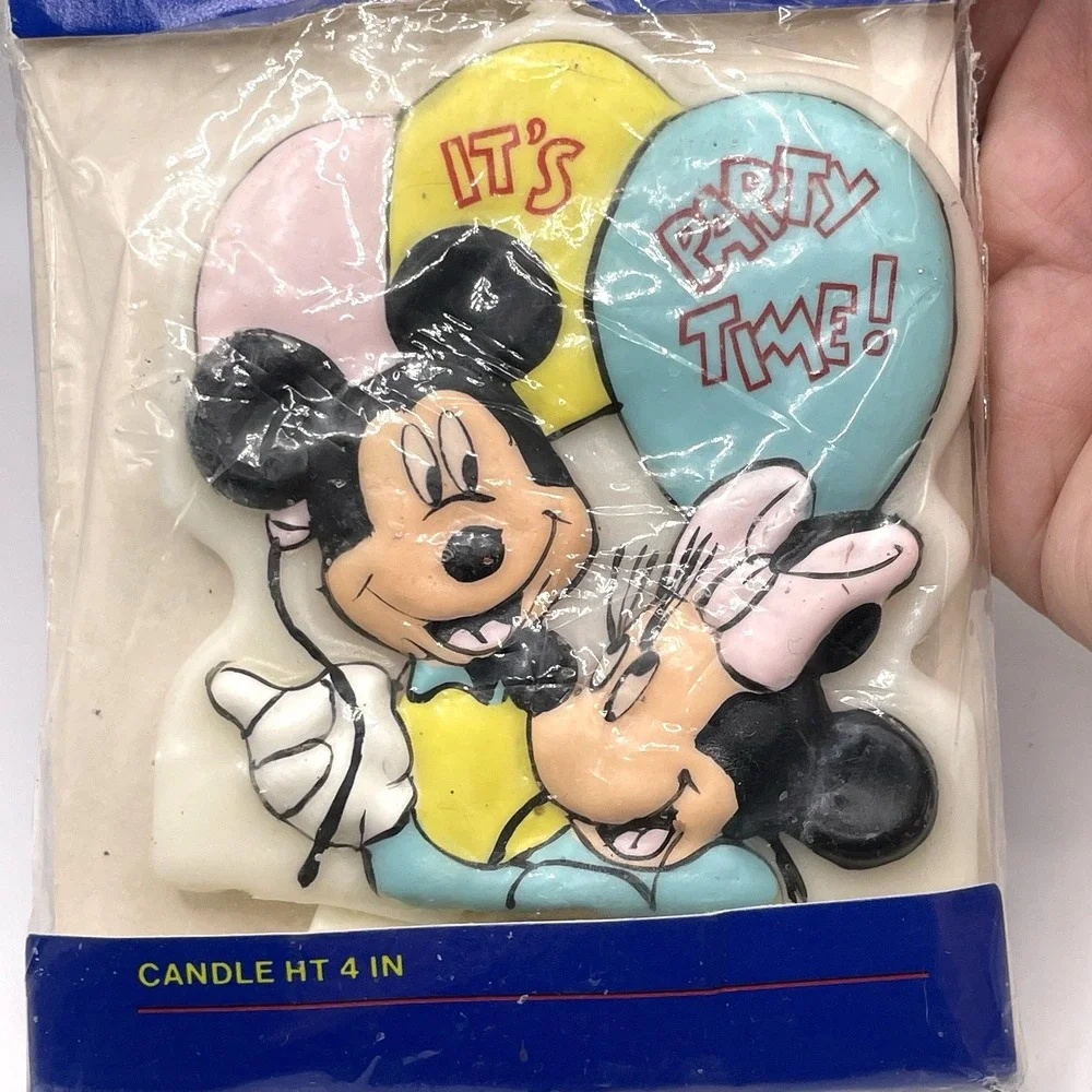 Vintage Disney‎ Mickey Minnie Mouse Birthday Candles LOT of 3 Gibson Greetings